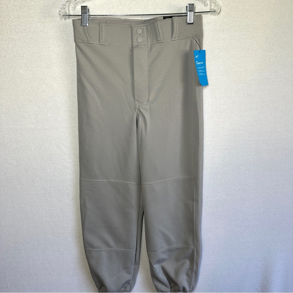 Champro Baseball Pants Youth L Gray Classic Cut Reinforced Double Knee New